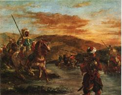 Fording a Stream in Morocco, Eugene Delacroix